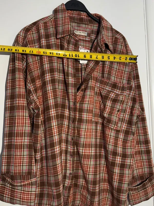 NWT! We The Free Brown, Rust & Pink Plaid Shirt Jacket - Image 8
