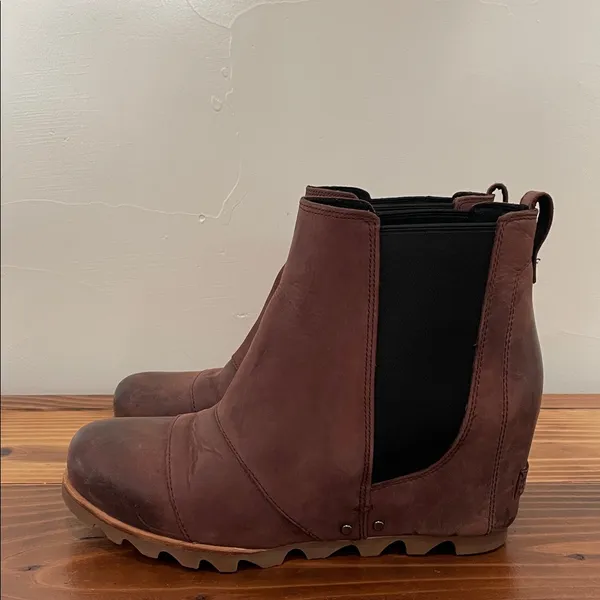 Sorel Lea Wedge Ankle Boots In Redwood/Black Women’s Size 10 - Image 6