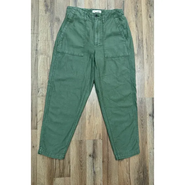 Madewell Green Utility‎ Pants Size 27 High Rise Cotton Straight Leg - Image 2