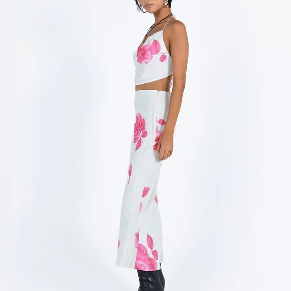 NWT Princess Polly Karalle Skirt Set Cream / Pink Size 12 - Image 5