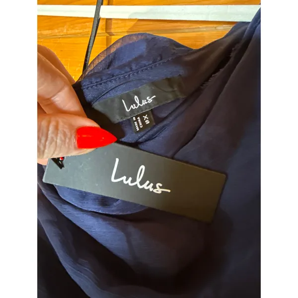 NWT Lulus Kyleah Navy Ruched One-Shoulder Maxi Dress Bridesmaid Banquet Gala XS - Image 6
