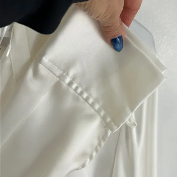 Zara White Satin Effect Draped Shirt Dress - Image 8