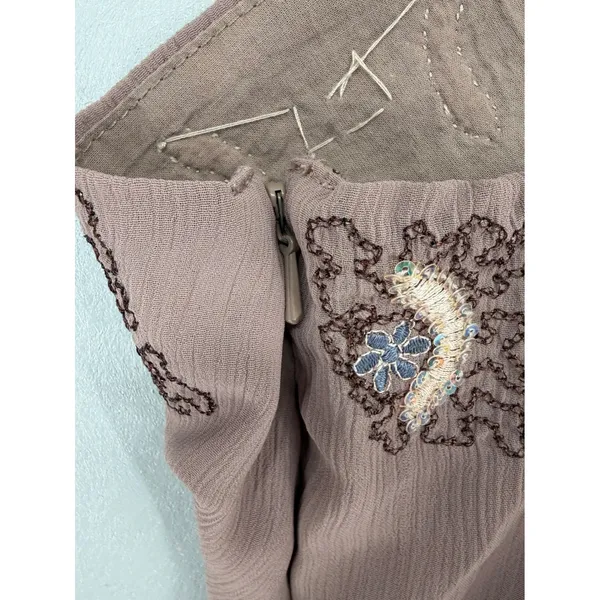Jennifer Taylor Camisole Women 38 Mauve Embroidered Sequin Asymmetrical‎ Top - Image 5