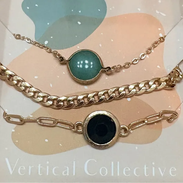 NIB Vertical Collective – Alora Bracelet Layering Set ($52.00) Green - Image 6