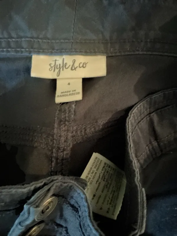 Style & Co. Women’s Navy Blue Cargo Capri Pants Size 4 Utility Cropped - Image 3