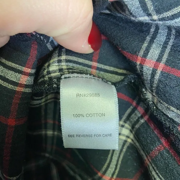 Pendleton | Black Plaid Button Up Top‎ Medium - Image 6