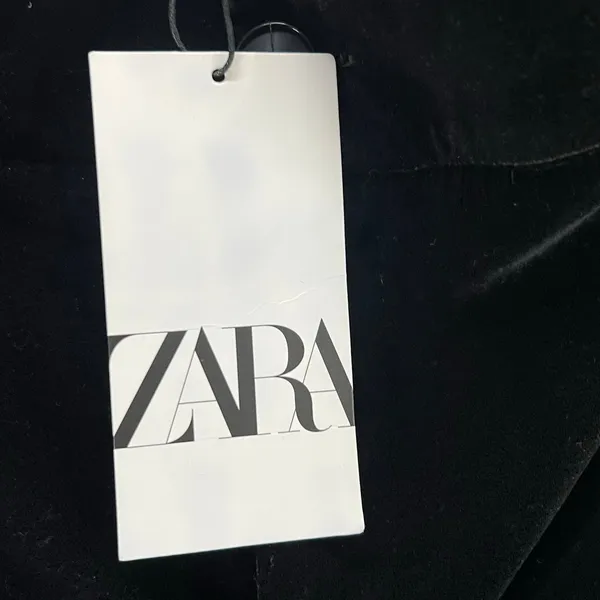 Zara Velvet Pants Womens S Black Straight Leg Luxurious Soft Trouser Retro Chic‎ - Image 12
