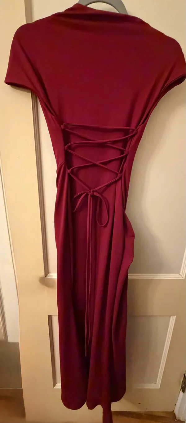 TIK TOK viral OYS dress burgundy - Image 4