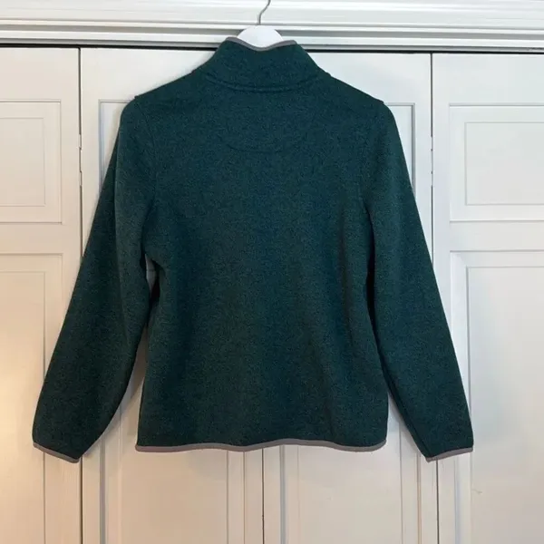 L.L. Bean snap neck fleece pullover size MP green - Image 8