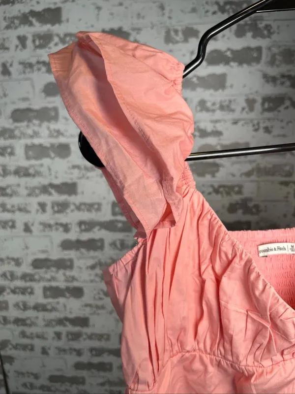 Abercrombie & Fitch | women pink vneck cap sleeve crop blouse - Image 7