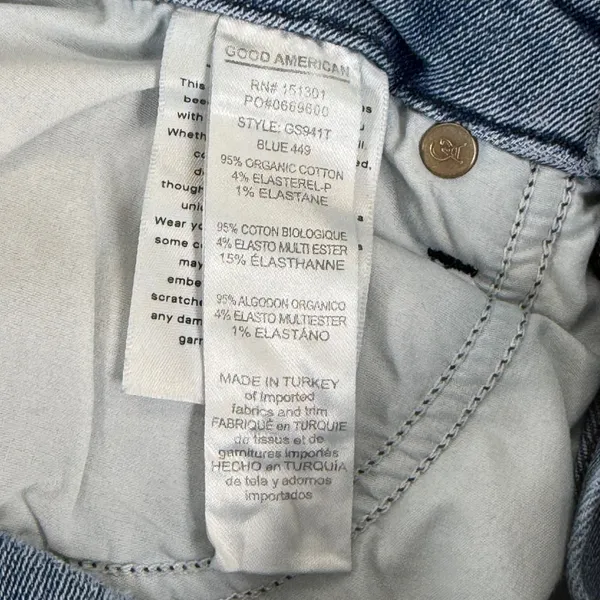 Good American Good Straight High Rise Blue Jeans‎ GS941T Womens Size 4/27 - Image 9