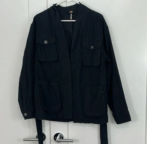 Free People XS Black Cargo Utility Jacket In Our Nature - Image 7