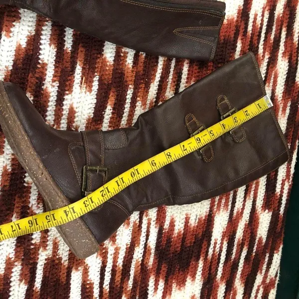 Born Concept Y2K Brown knee-high boots manmade leather buckles boho western #harness #campus #frye #justin #riding equestrian boho western indie hippie country festival biker - Image 5