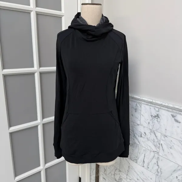 Lululemon Base Runner Hoodie Wee Stripe Black Heathered Black Medium 8 - Image 3