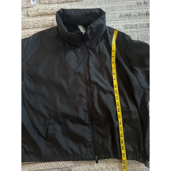 Fabletics Womens Black Full Zip Windbreaker Jacket‎ Ruched Sleeve Size L - Image 5
