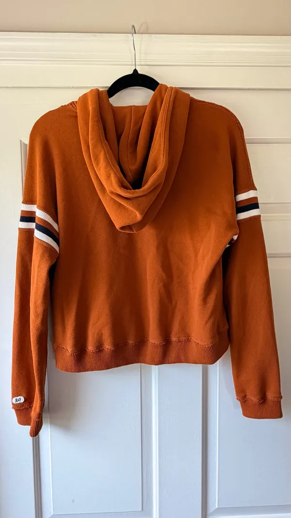Abercrombie & Fitch Orange Cropped Hoodie Small Varsity Sweatshirt - Image 5
