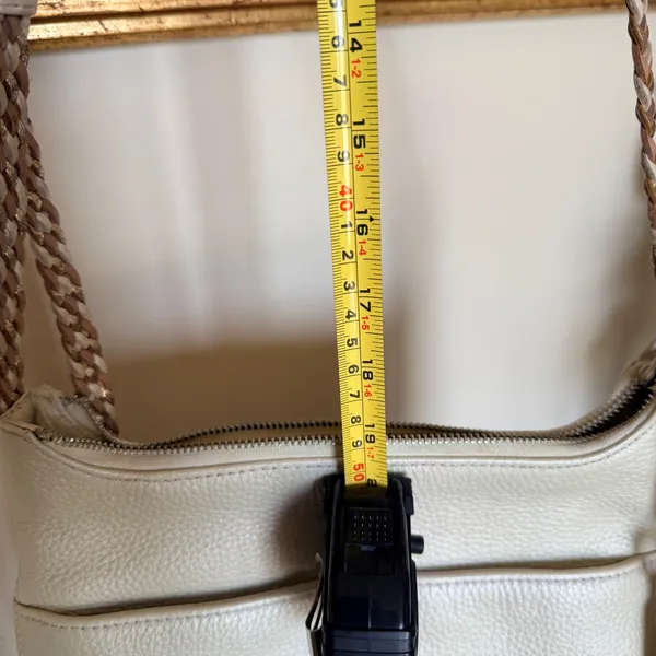 Brighton‎ Barbardos Cream Pebble Leather Braided Strap Shoulder Bag Artisan Boho - Image 11
