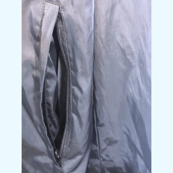 Lauren Ralph Lauren Womens‎ Black Trench Coat Hidden Button Rain Jacket Large - Image 4
