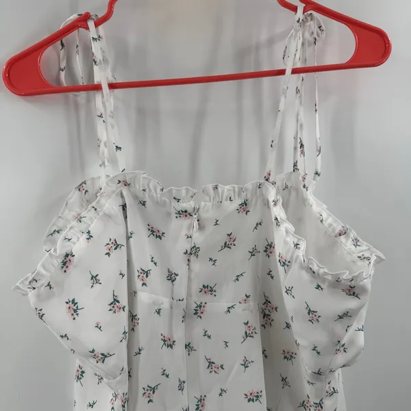 Lulus Dress Women's Size XL Ruffle Cottage NWT Be a Wildflower White Floral Mini - Image 11
