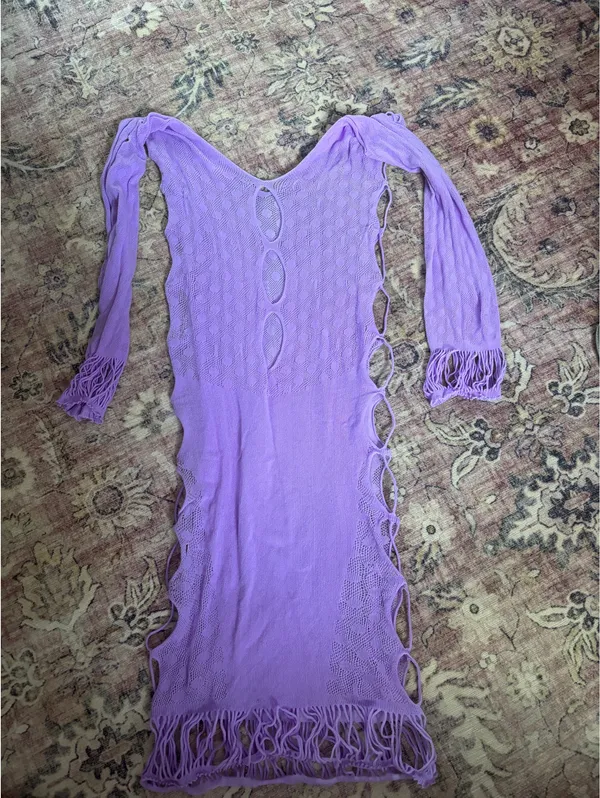 Rave festival mesh sheer dress cut out - Image 3