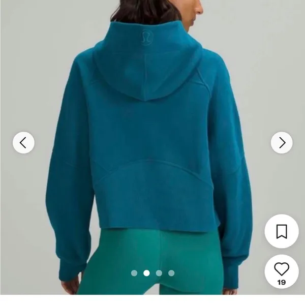 Lululemon size 4 Scuba Oversized Half-Zip Hoodie in blue/green - Image 2
