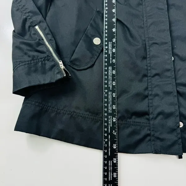 H&M Black Zip‎ Button Lightweight Coat Jacket Size 6 - Image 5