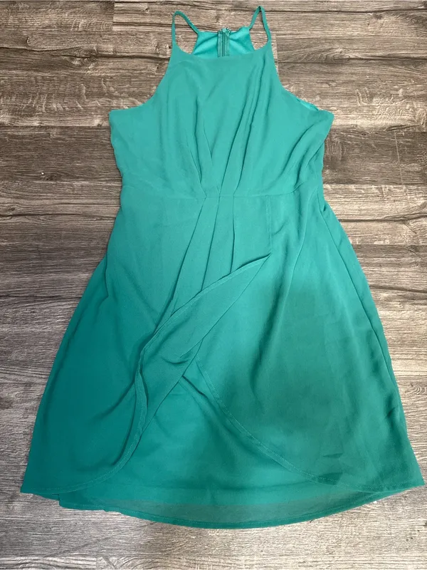 Lulu's Teal Halter Mini Wrap Dress - Image 6