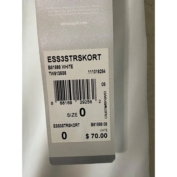 New Adidas white‎ tennis skirt/skort Sz 0 - Image 6