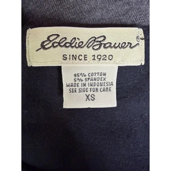 Eddie Bauer Womens Blue Tank Size XsCotton‎ Jersey Knit Ruffle Buttons A1-0044 - Image 2