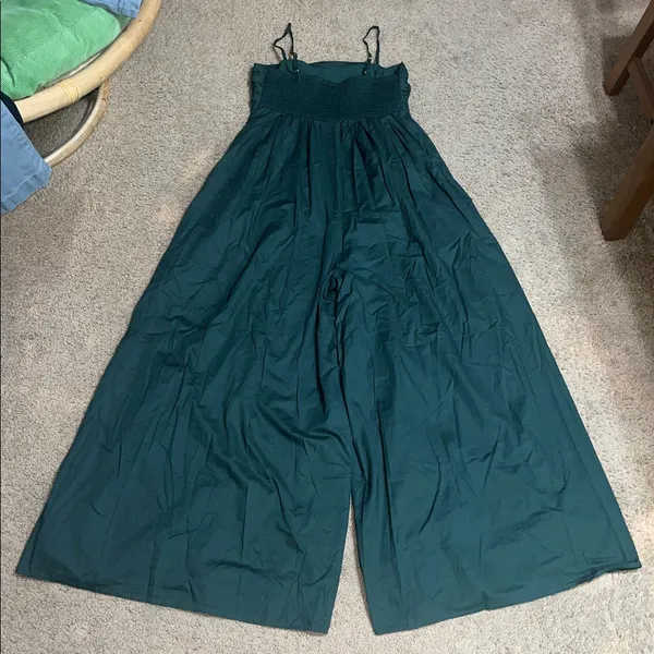 Anthropologie Hutch‎ The Mabel Square-Neck Wide-Leg Jumpsuit Forest Green Small - Image 6