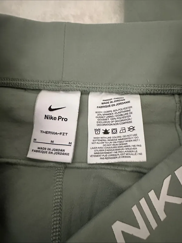 Nike Pro Therma Fit Sage Green with Side Mesh Panels - Image 4