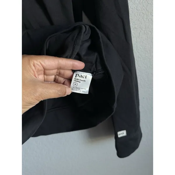 Pact Women Essential 1/4 Zip Pullover Sweatshirt Black Size M Organic Athleisure - Image 8