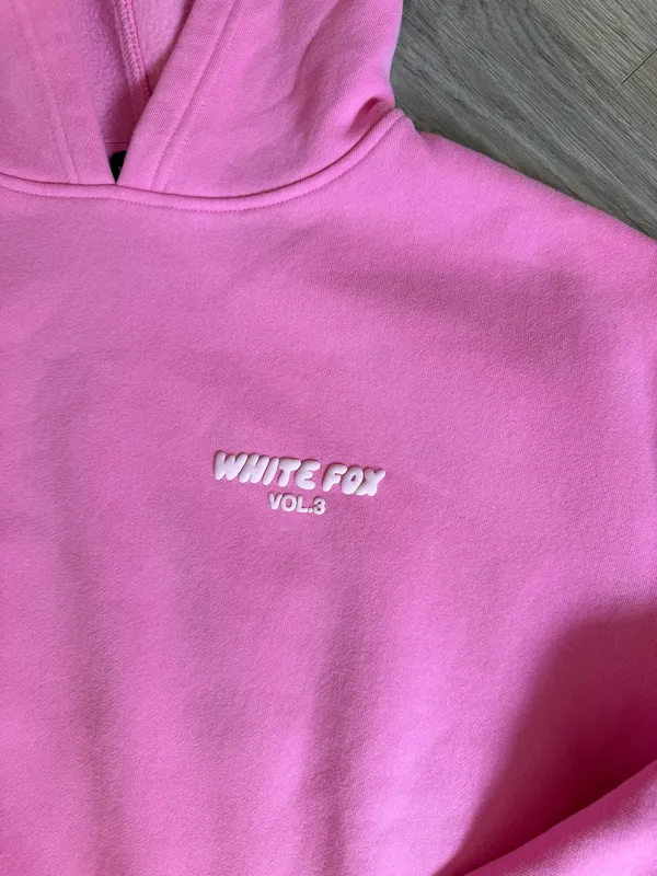 White Fox Pink Hoodie - Image 4