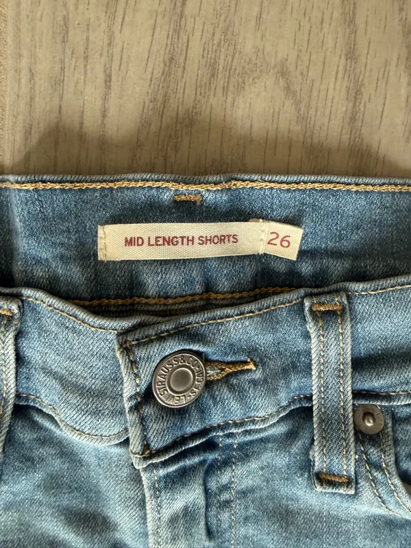 Levi's Light Blue Distressed Denim Cutoff Shorts - Image 3