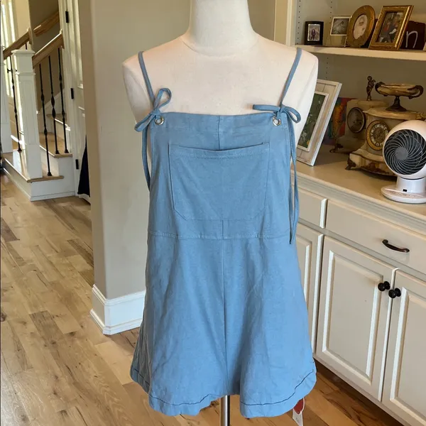 Cider Overall Romper Dusty Blue New - Image 13
