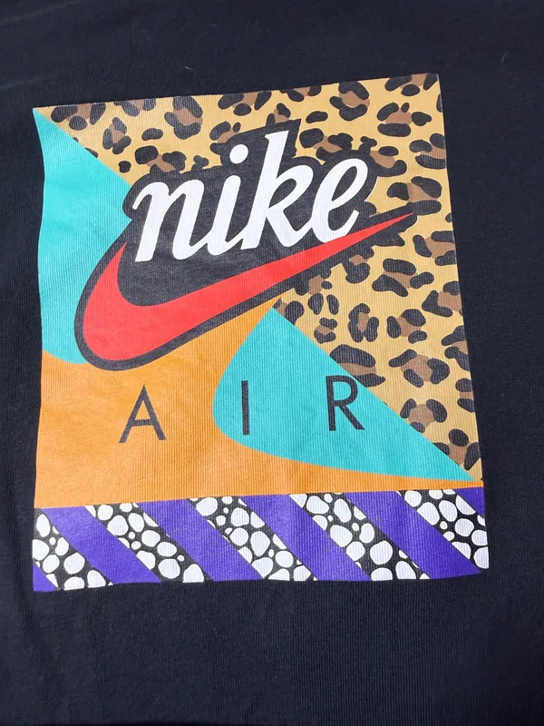 Nike Black Tee Women’s Loose Fit Leopard Graphic Oversize M - Image 6