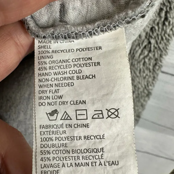 Prana Womens size Small Permafrost Half Zip Teddy Fleece Hoodie w23180516 Gray - Image 9