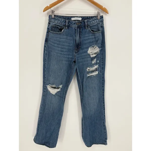 Hidden Jeans Happi Split Hem Straight‎ Leg Jeans 27 Distressed Cotton High Rise - Image 2