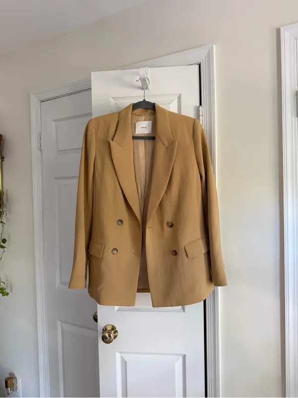Wilfred Aritzia Camel Double Breasted Blazer Size 2 Tailored Neutral Jacket - Image 4