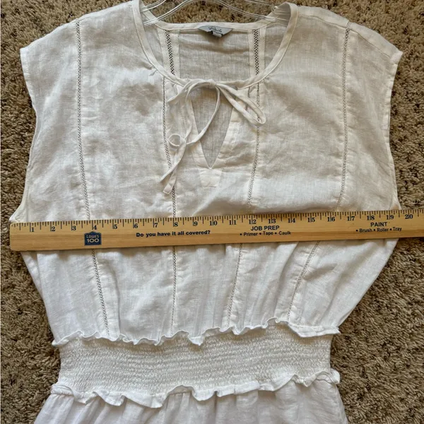 Rails Ashlyn Stripe Linen Blend Midi‎ Dress, Medium, White - Image 11