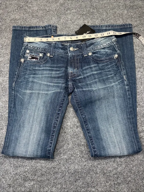 Miss Me Blue Low-Rise Boot Cut Stretch Denim Jeans - Image 8