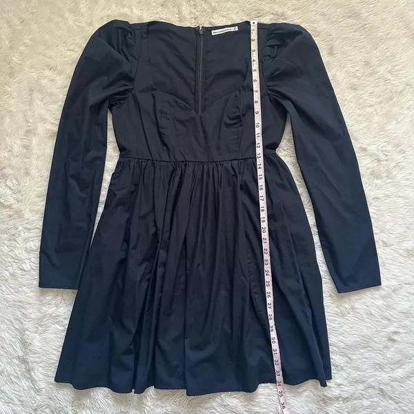 Abercrombie & Fitch Dress Long Sleeve Poplin Babydoll Mini Black Tall Sz MT - Image 12