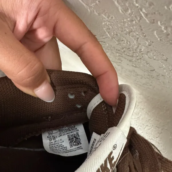Nike Men's Chocolate Brown and White Sneakers - Image 6