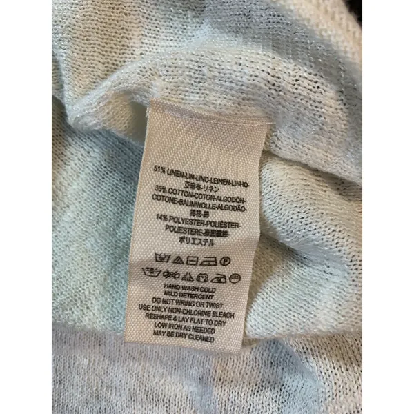 Free People Beach Boho Colorblock‎ Linen Blend Sweater Women XS Oversized Resort - Image 7