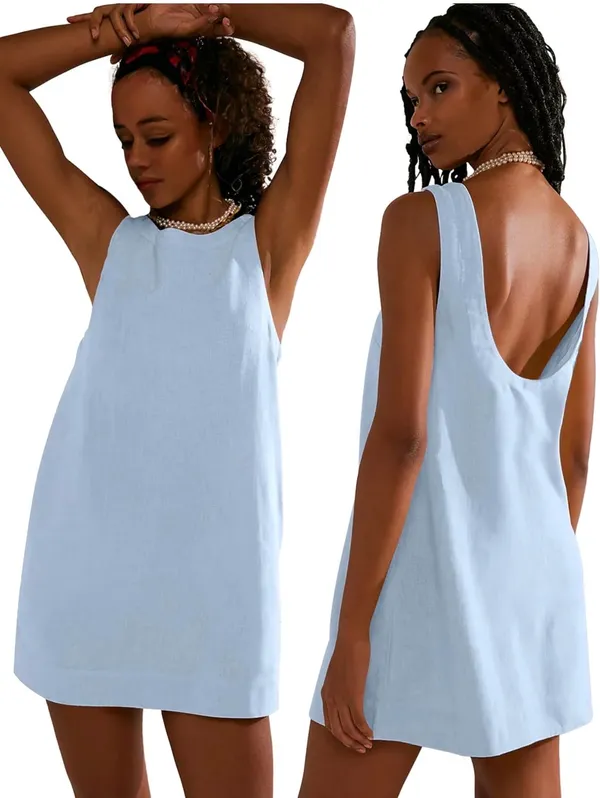 Open back blue dress Size L - Image 2