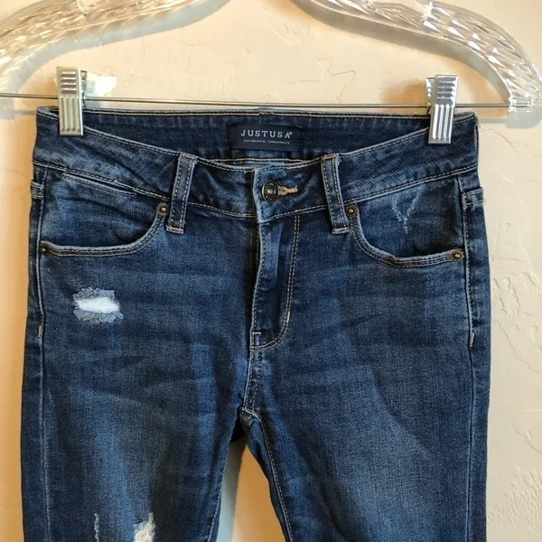 Just Us‎ Distressed Raw Hew Denim Jeans - Image 2