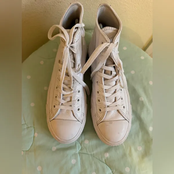 Converse Classic White High-Tops Women’s size 8.5 - Image 8