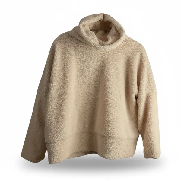 TUCKERNUCK Tan Teddy Fleece Rollins Pullover Medium Long‎ Sleeve Oversize Pile - Image 5