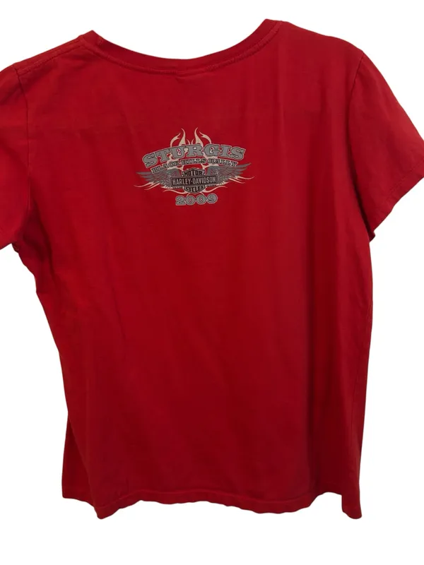 Harley Davidson Red 2009 Sturgis 69th Black Hills Motor Rally Tee - Size XL - Image 2