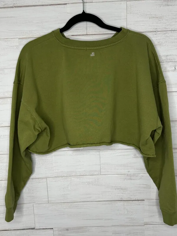 WeWoreWhat Womens Cropped Olive Green Sweatshirt Size Small - Image 4